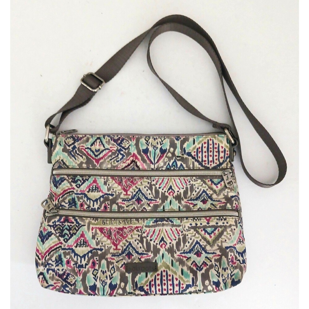 Sakroots Crossbody Artist Circle Printed Nylon Adj Web Strap Lightweight - Picture 11 of 11